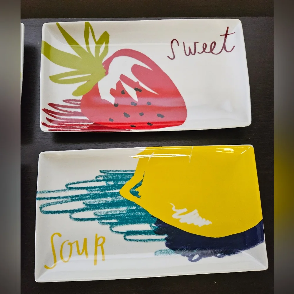 NWOT Set of 4 - Crate & Barrel Rectangular Plates